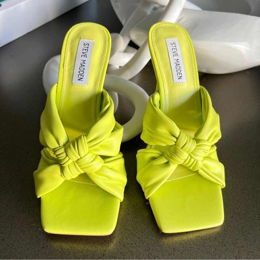 Steve Madden Neon Knotted Heels - Striking Style Size7.5